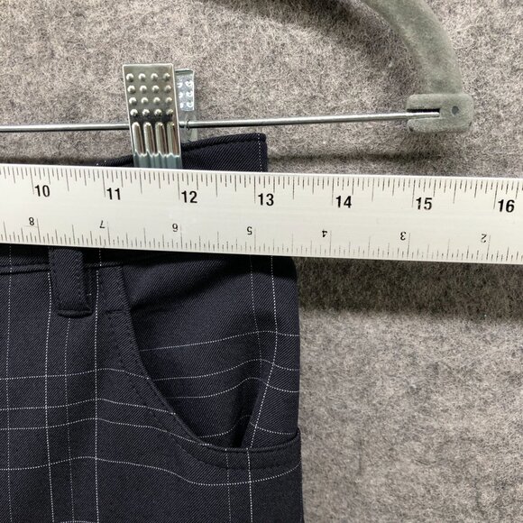 Theory Treeca 5 Pocket Dover Tech Pants Womens 4 Navy Blue Grid Plaid Ankle - Picture 6 of 10